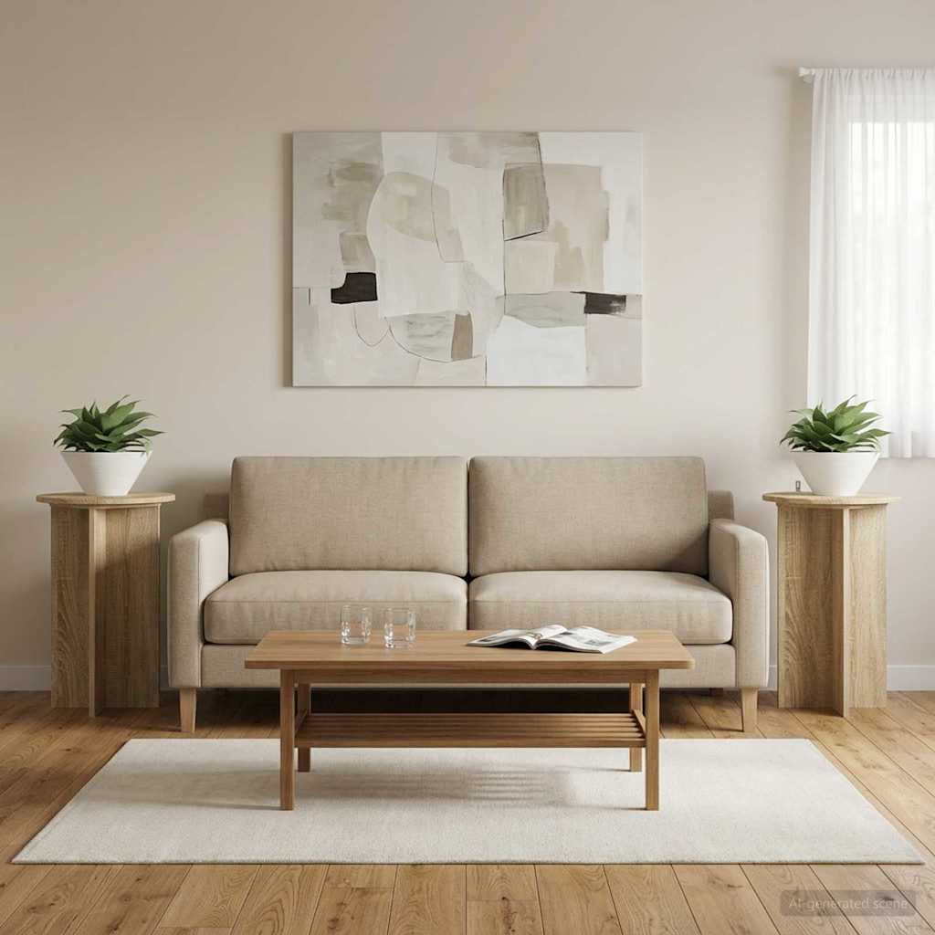 vidaXL Suport pentru plante 2 pcs Stejar Sonoma Ø40 x 60 cm