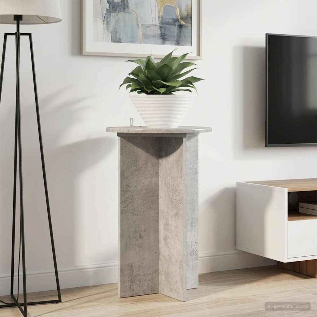 vidaXL Suport pentru plante 2 pcs Gri Beton Ø40 x 60 cm Lemn prelucrat