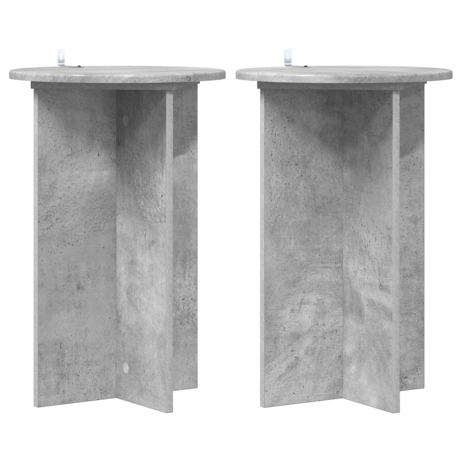 Plantenstandaard 2 pcs Betongrijs Ø40 x 60 cm Bewerkt hout image 1