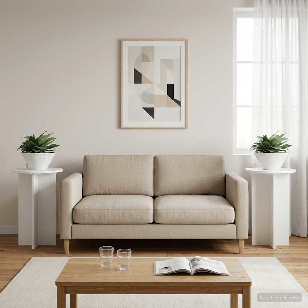 Stojan na rostliny 2 pcs Bílá s vysokým leskem Ø40 x 60 cm - obrázek 4