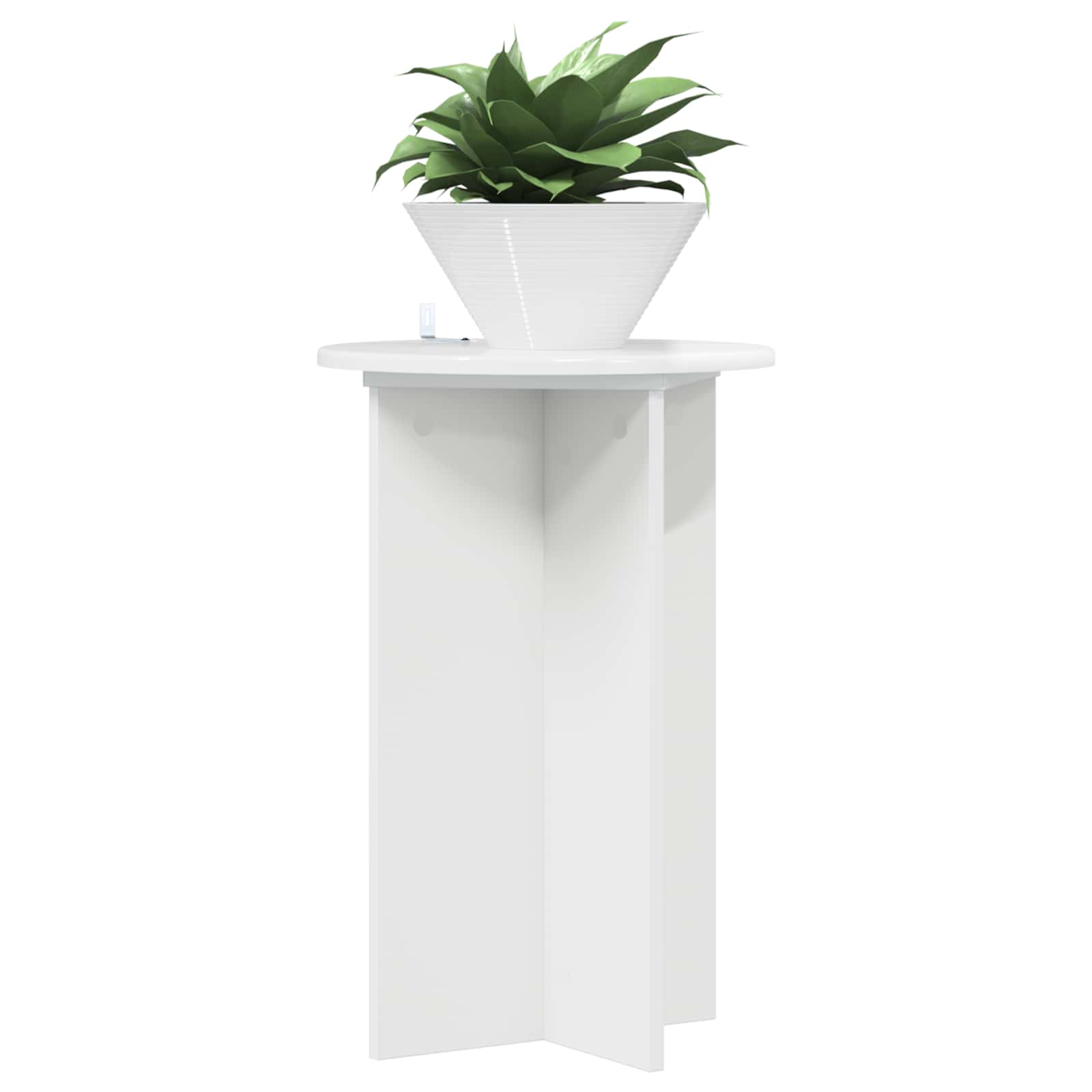 Plantenstandaard 2 pcs Hoogglans Wit Ø40 x 60 cm Bewerkt hout image 3