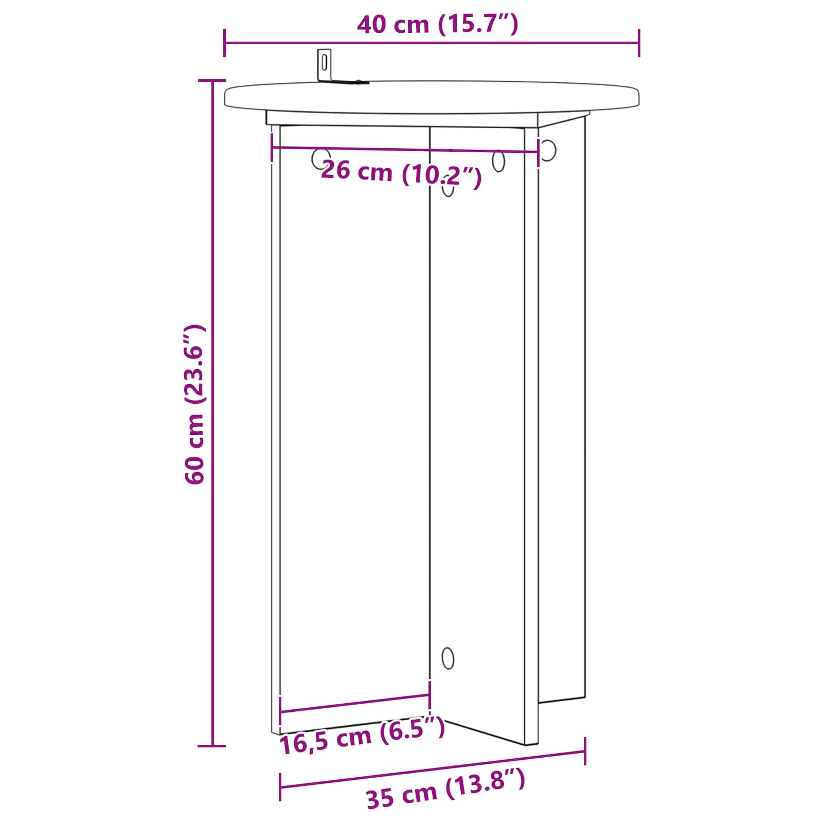 Plantenstandaard 2 pcs Hoogglans Wit Ø40 x 60 cm Bewerkt hout image 8