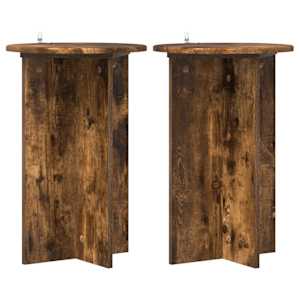 Stojalo za rastline 2 pcs Dimljen hrast Ø40 x 60 cm