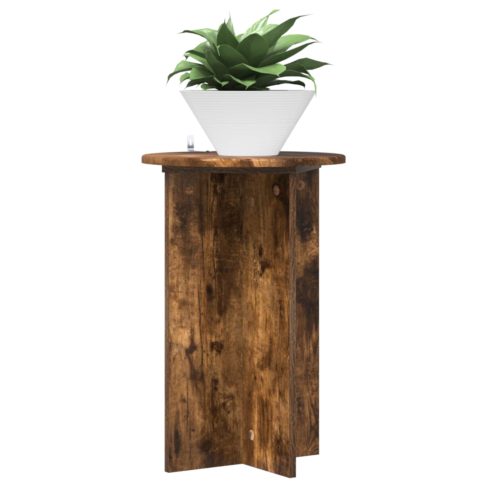 Plantenstandaard 2 pcs Gerookt eiken Ø40 x 60 cm Bewerkt hout image 2