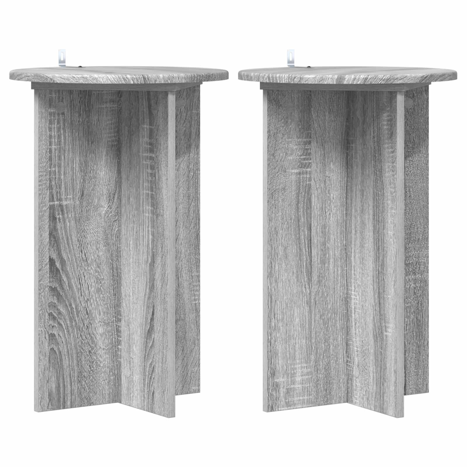 Plantenstandaard 2 pcs Grijs sonoma Ø40 x 60 cm Bewerkt hout image 1