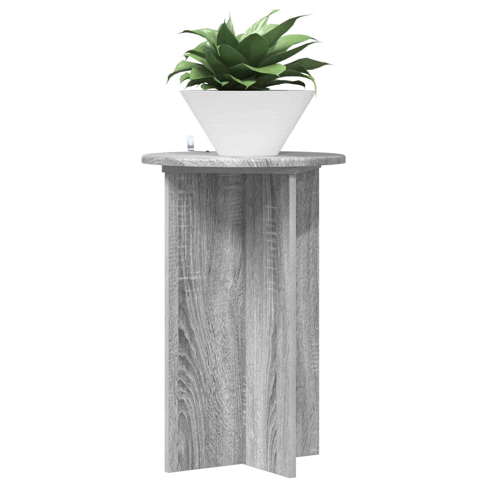 Plantenstandaard 2 pcs Grijs sonoma Ø40 x 60 cm Bewerkt hout image 2