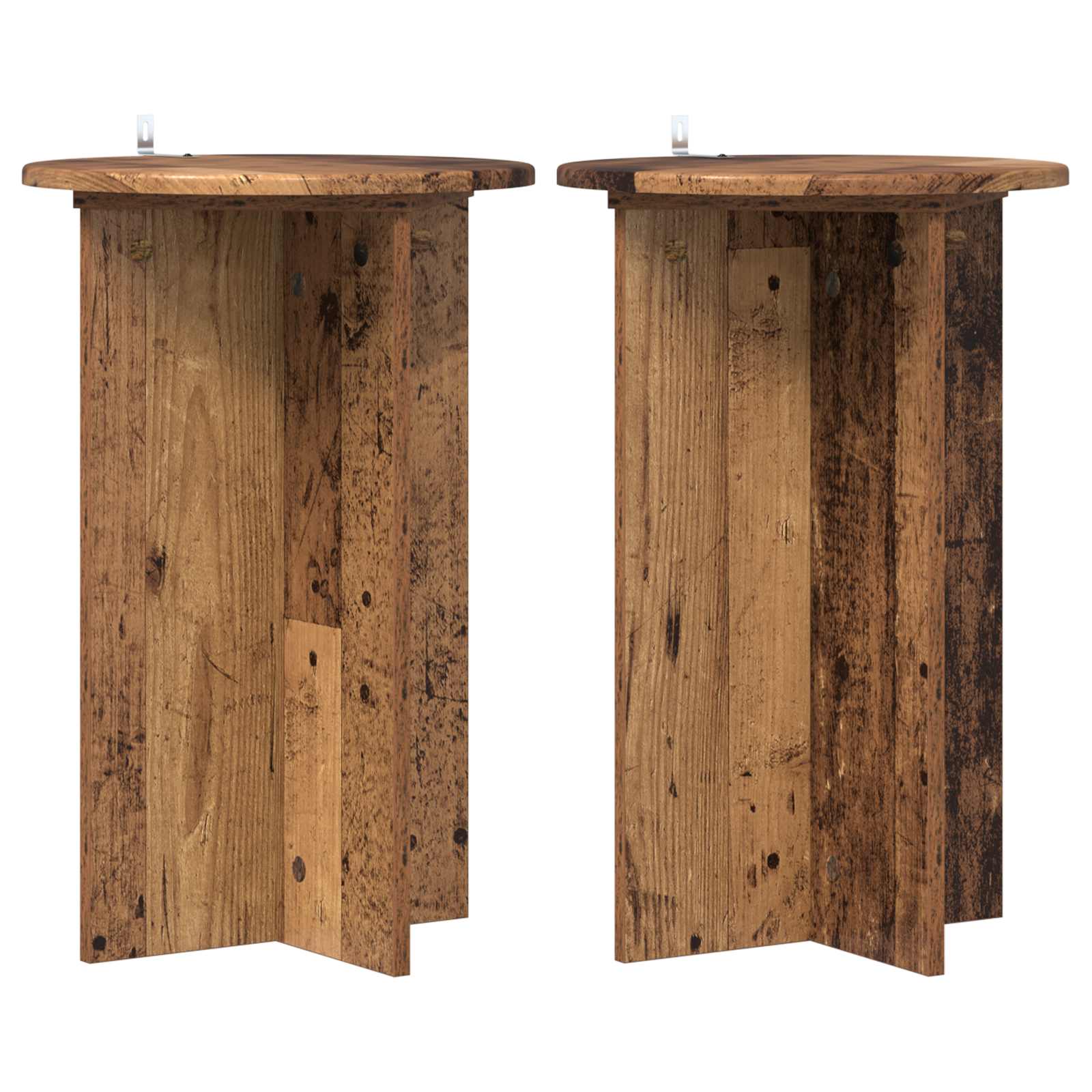 Plantenstandaard 2 pcs Oud hout Ø40 x 60 cm Bewerkt hout image 2