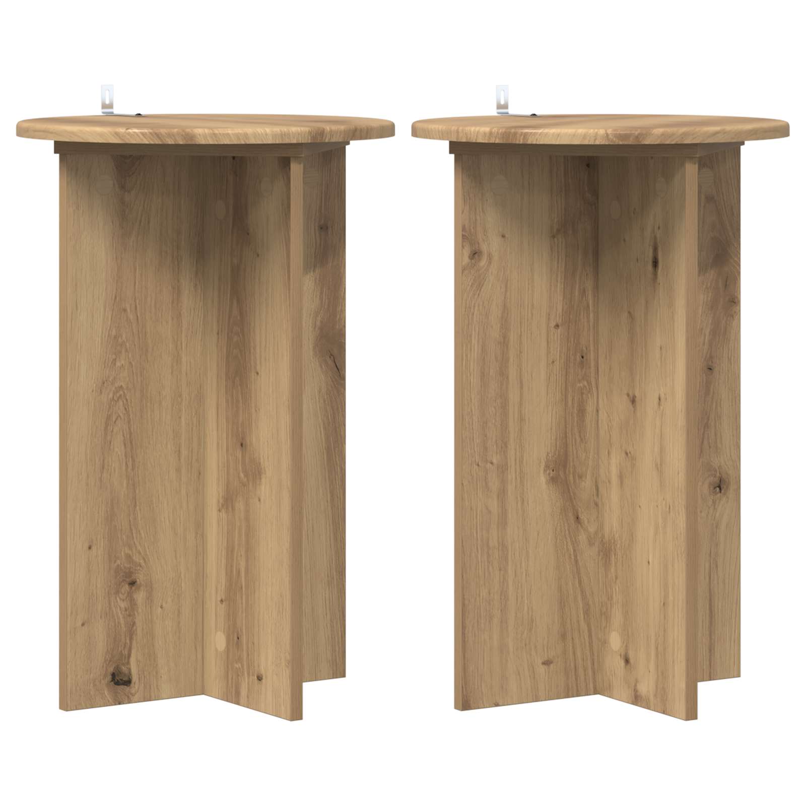 Plantenstandaard 2 pcs Artisanaal eiken Ø40 x 60 cm image 2