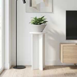 Stojalo za rastline 2 pcs Bela Ø29,5 x 60 cm Inženirski les
