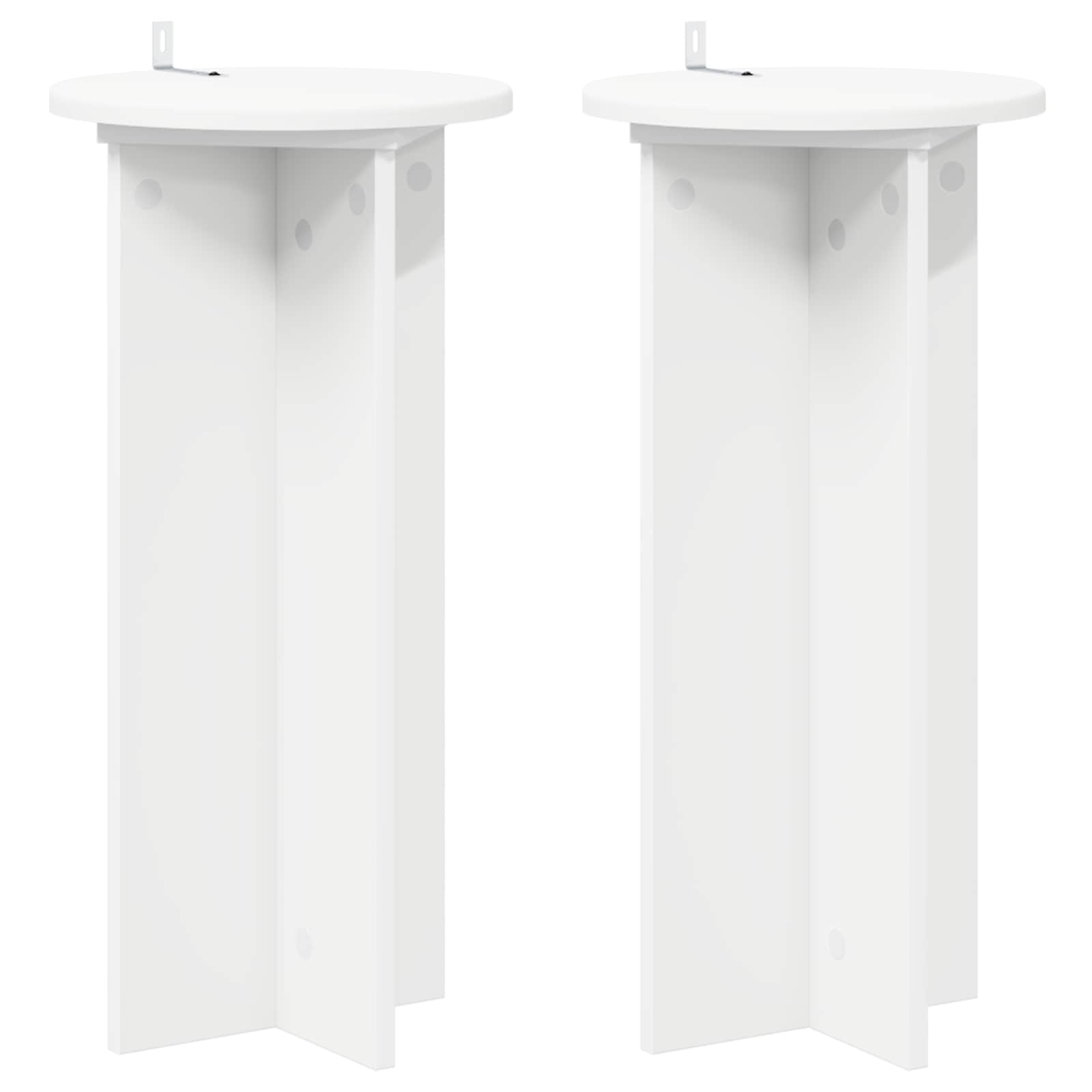 Plantenstandaard 2 pcs Wit Ø29,5 x 60 cm Bewerkt hout image 2