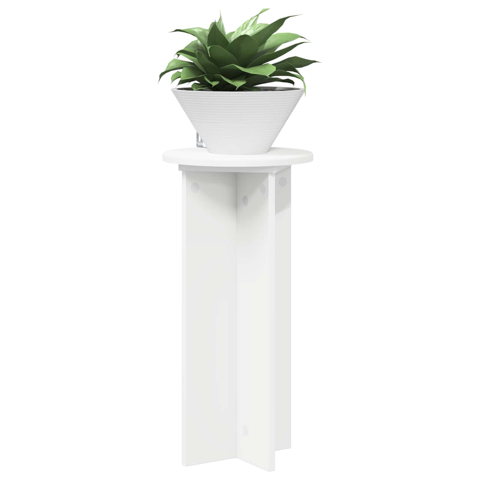 Plantenstandaard 2 pcs Wit Ø29,5 x 60 cm Bewerkt hout image 3