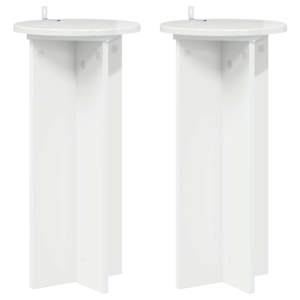 vidaXL Taimede alus 2 tk K&otilde;rgl&auml;ikega valge 29,5 x 29,5 x 60 cm