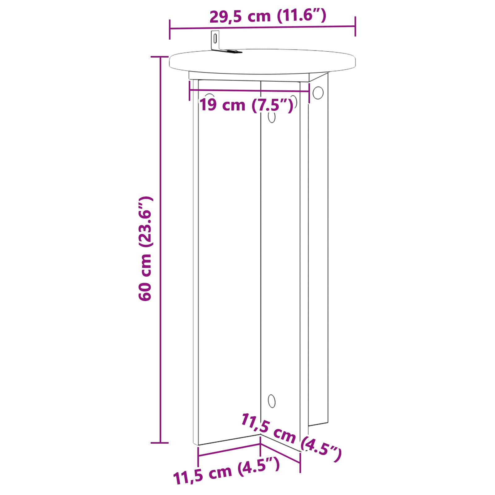 Plantenstandaard 2 pcs Gerookt eiken 29,5 x 29,5 x 60 cm image 8