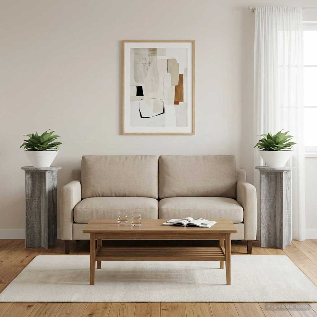 Stojan na rostliny 2 pcs Šedá sonoma 29,5 x 29,5 x 60 cm