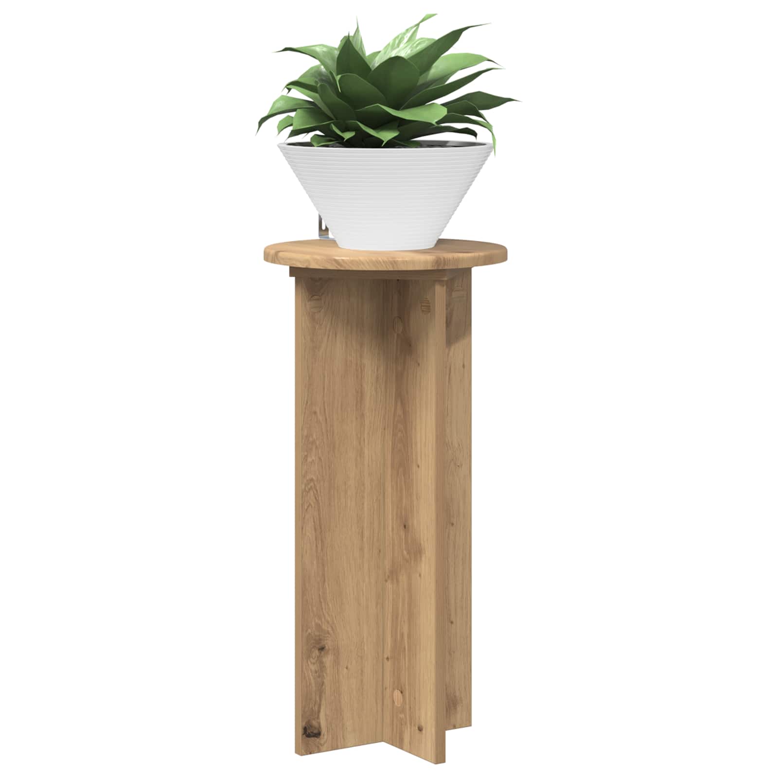 Plantenstandaard 2 pcs Artisanaal eiken 29,5 x 29,5 x 60 cm image 2