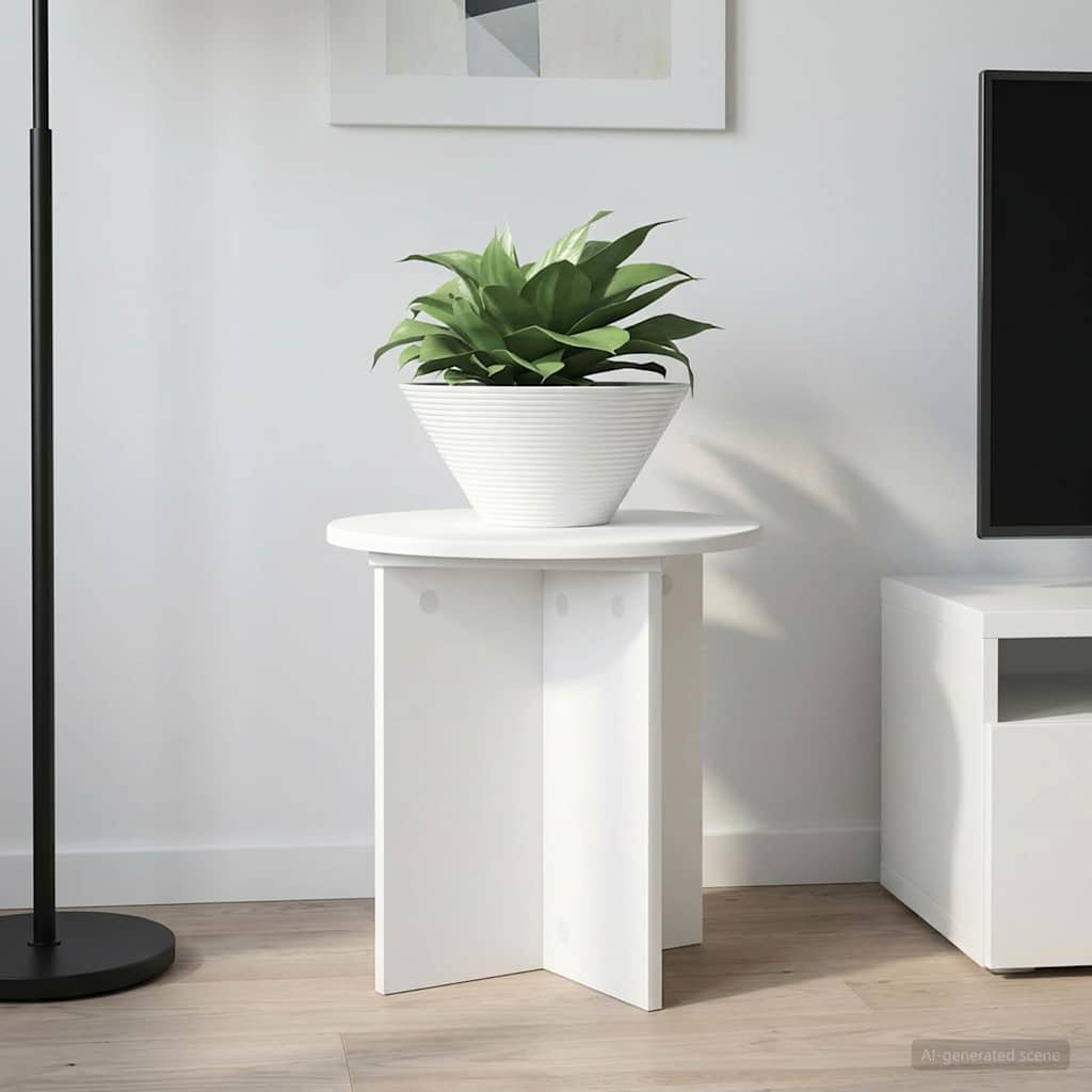 vidaXL Suport pentru plante 2 pcs Alb Ø40 x 40 cm Lemn prelucrat