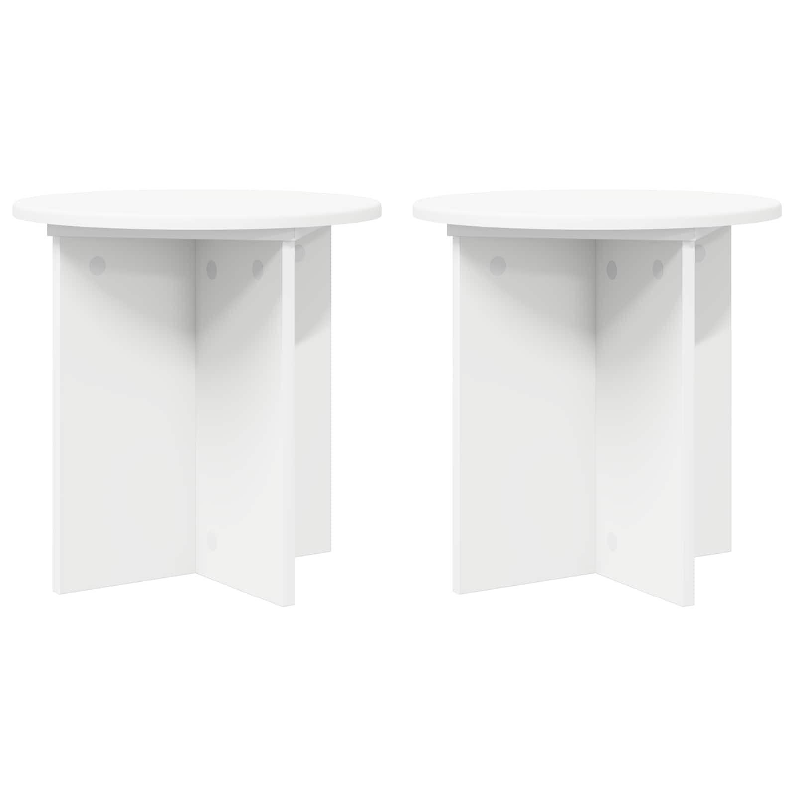 Plantenstandaard 2 pcs Wit Ø40 x 40 cm Bewerkt hout image 1