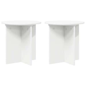 Stojalo za rastline 2 pcs Bela Ø40 x 40 cm Inženirski les