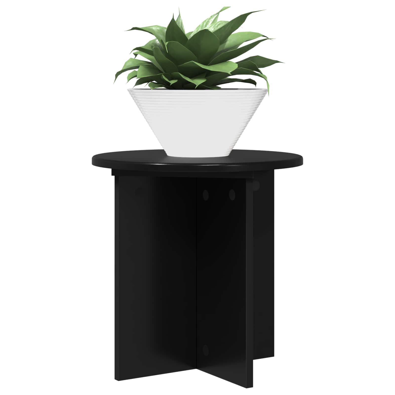 Plantenstandaard 2 pcs Zwart 40 x 40 x 40 cm Bewerkt hout image 2