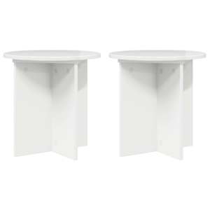 vidaXL Taimede alus 2 tk K&otilde;rgl&auml;ikega valge 40 x 40 x 40 cm Tehispuit