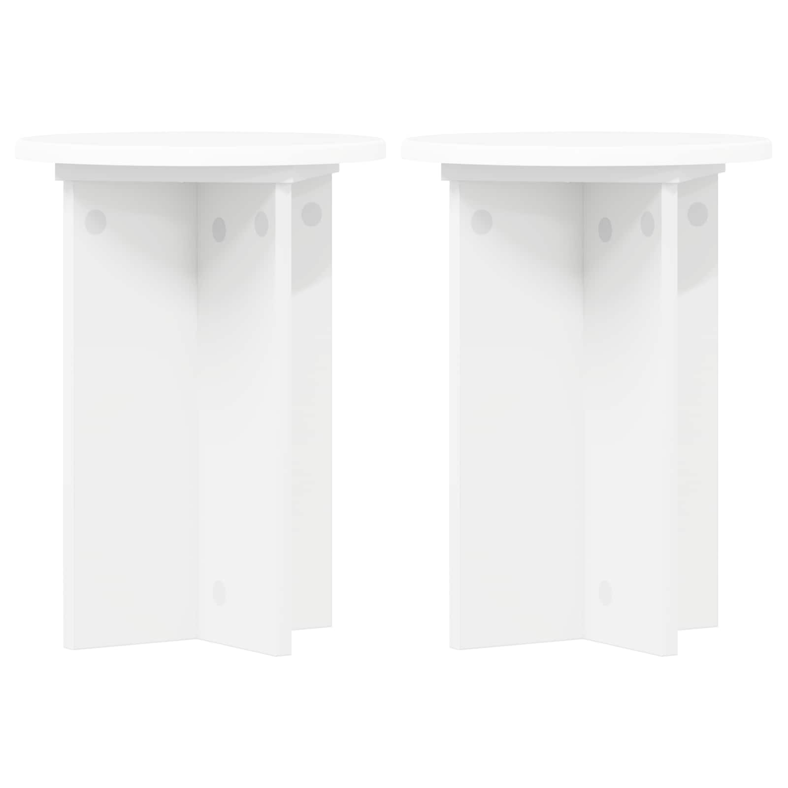 Plantenstandaard 2 pcs Wit Ø29,5 x 40 cm Bewerkt hout image 2