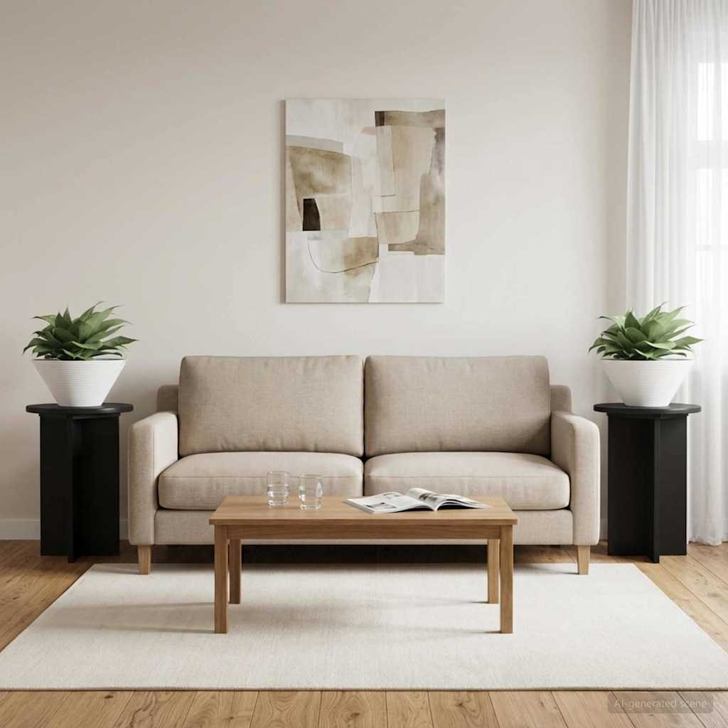 Stojan na rostliny 2 pcs Černá Ø29,5 x 40 cm Kompozitní dřevo