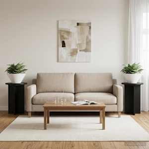 Stojalo za rastline 2 pcs Črna Ø29,5 x 40 cm Inženirski les