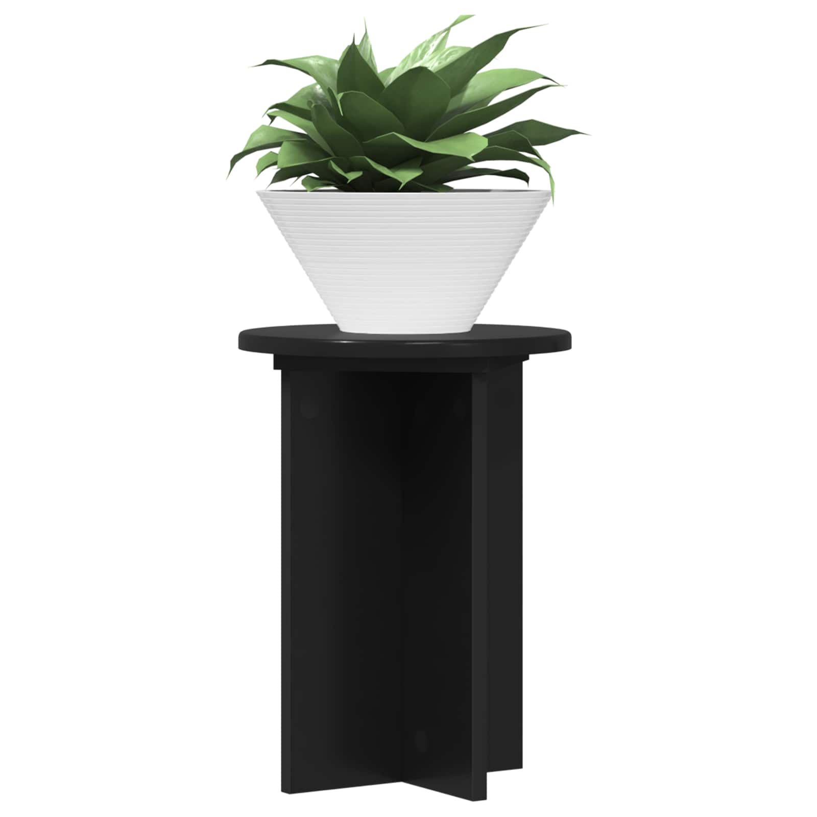 Plantenstandaard 2 pcs Zwart Ø29,5 x 40 cm Bewerkt hout image 3