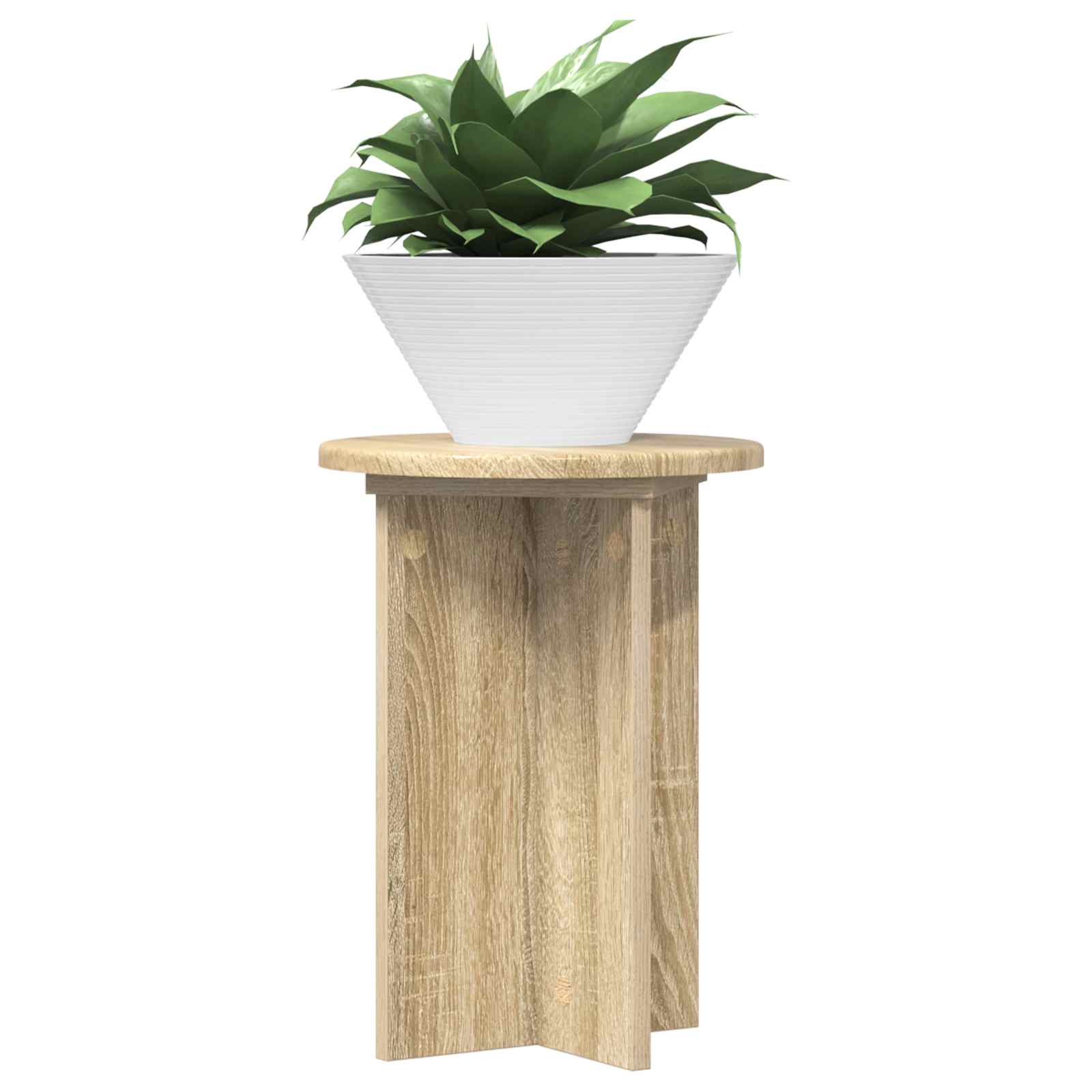 Plantenstandaard 2 pcs Sonoma Eiken Ø29,5 x 40 cm Bewerkt hout image 3