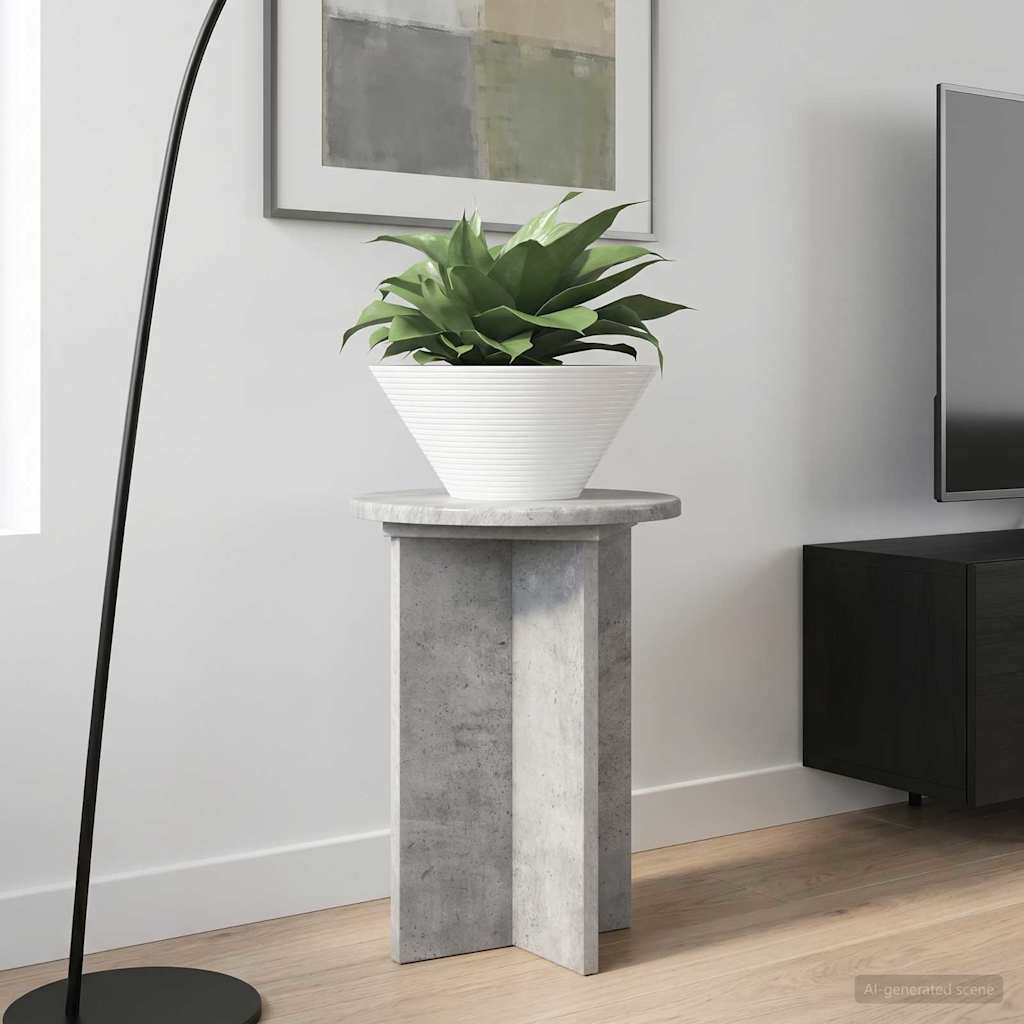 Plantenstandaard 2 pcs Betongrijs Ø29,5 x 40 cm Bewerkt hout image 1