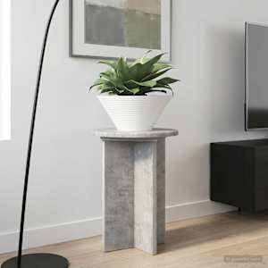 Stojalo za rastline 2 pcs Betonsko siva Ø29,5 x 40 cm