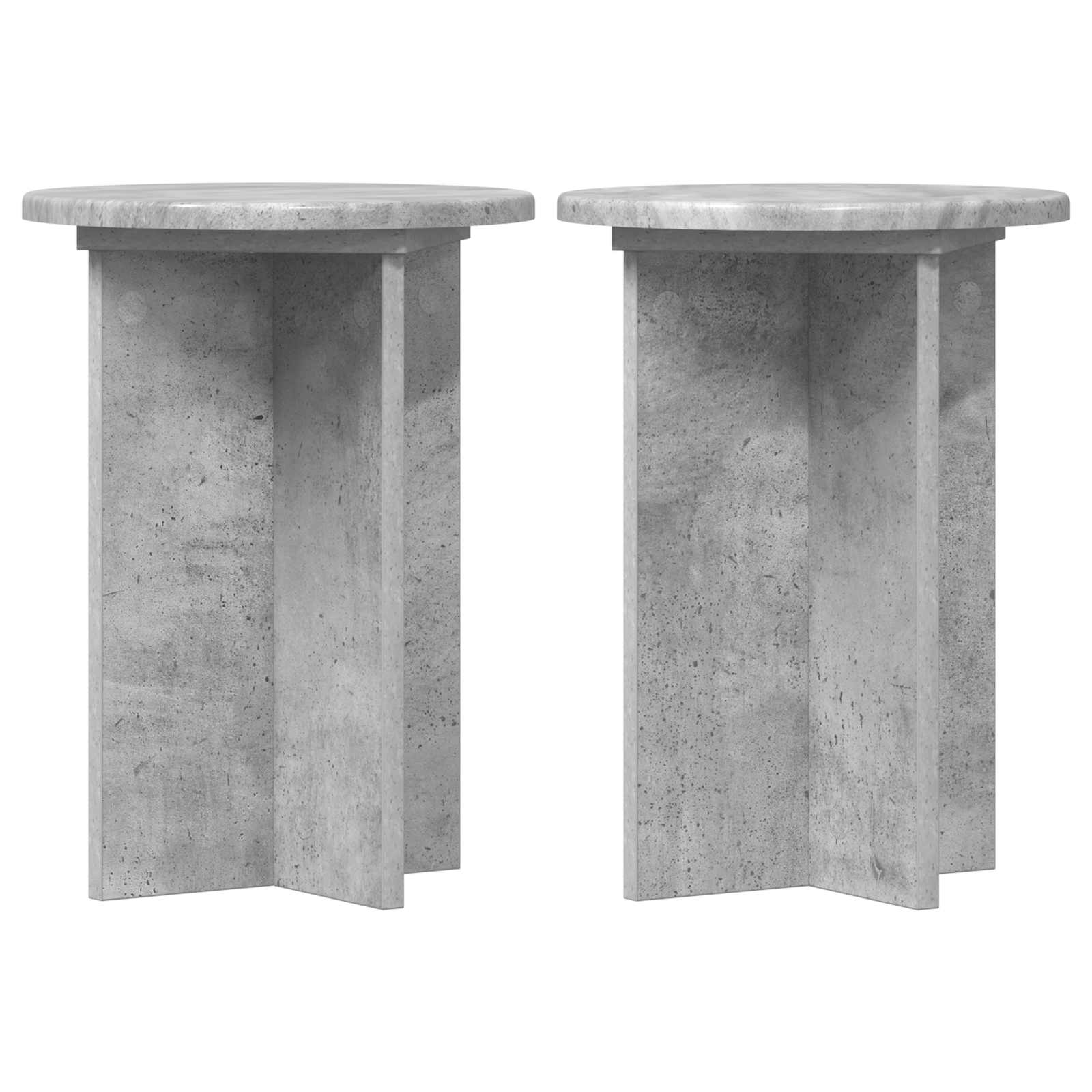 Plantenstandaard 2 pcs Betongrijs Ø29,5 x 40 cm Bewerkt hout image 2