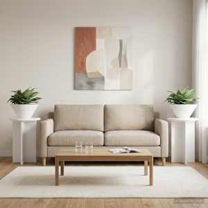 Stojan na rostliny 2 pcs Bílá s vysokým leskem Ø29,5 x 40 cm - obrázek 4