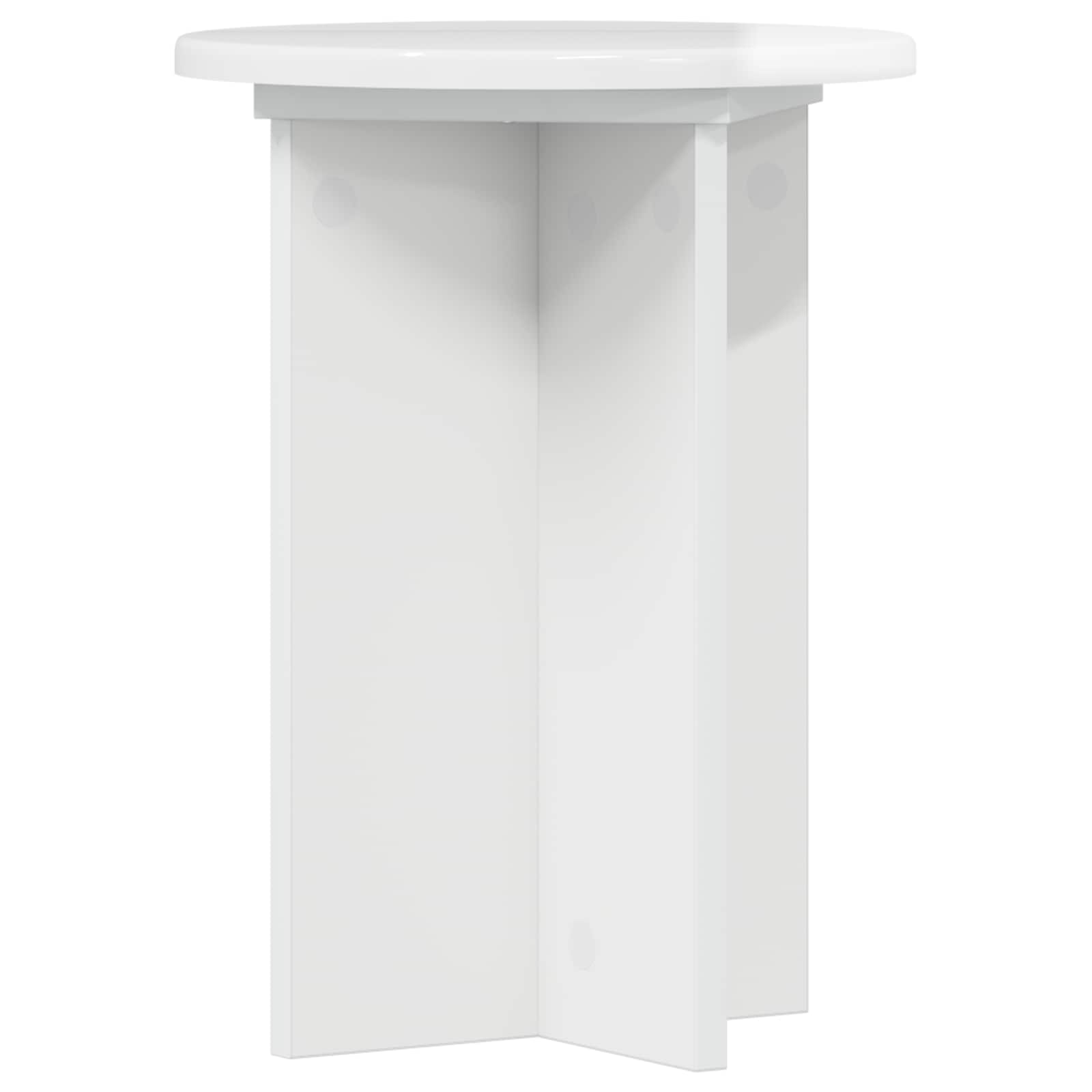 Plantenstandaard 2 pcs Hoogglans Wit Ø29,5 x 40 cm Bewerkt hout image 4