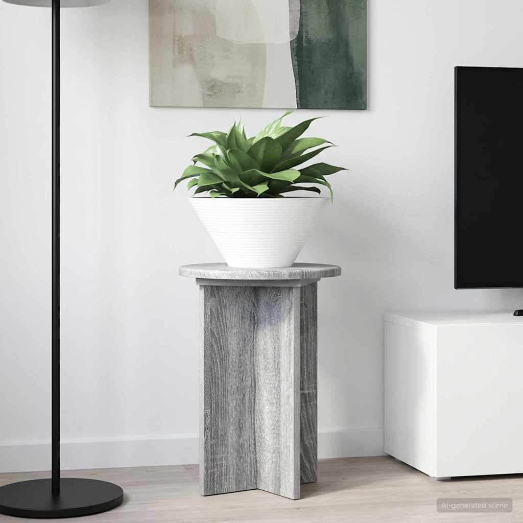 Plantenstandaard 2 pcs Grijs sonoma Ø29,5 x 40 cm Bewerkt hout image 1