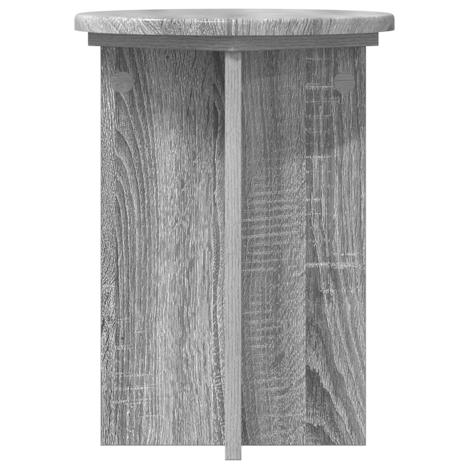 Plantenstandaard 2 pcs Grijs sonoma Ø29,5 x 40 cm Bewerkt hout image 5