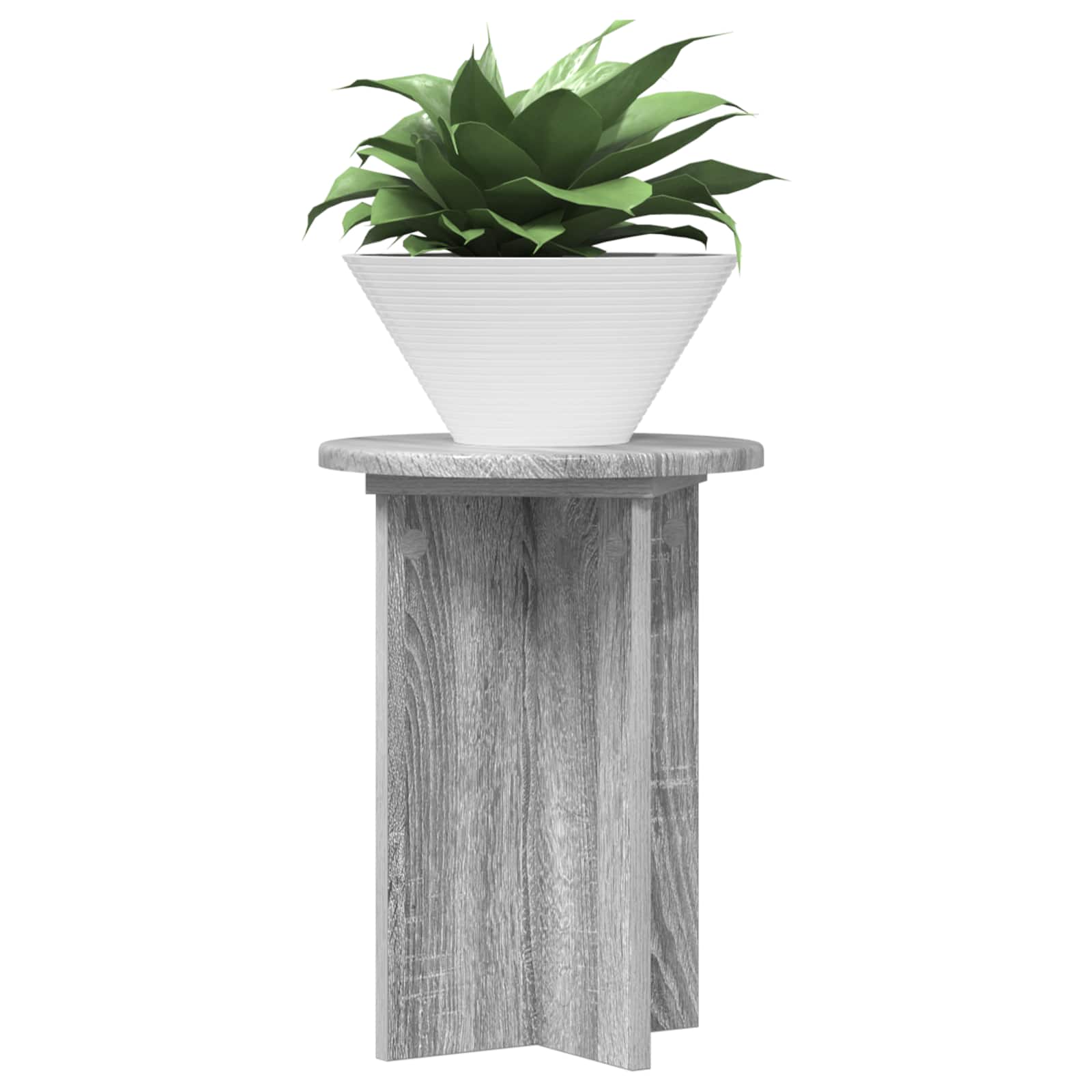 Plantenstandaard 2 pcs Grijs sonoma Ø29,5 x 40 cm Bewerkt hout image 3