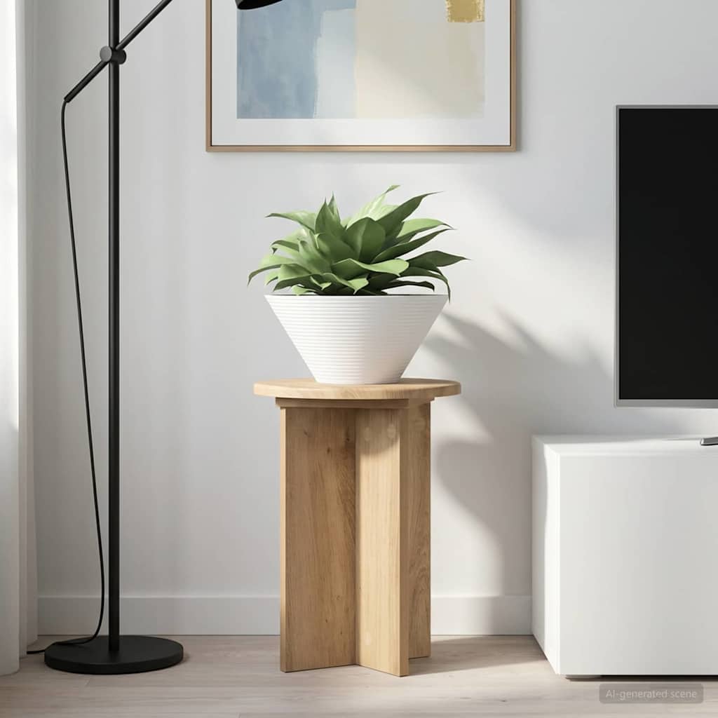 vidaXL Suport pentru plante 2 pcs Stejar Artizanal Ø29,5 x 40 cm