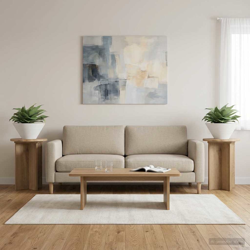 vidaXL Suport pentru plante 2 pcs Stejar Artizanal Ø29,5 x 40 cm