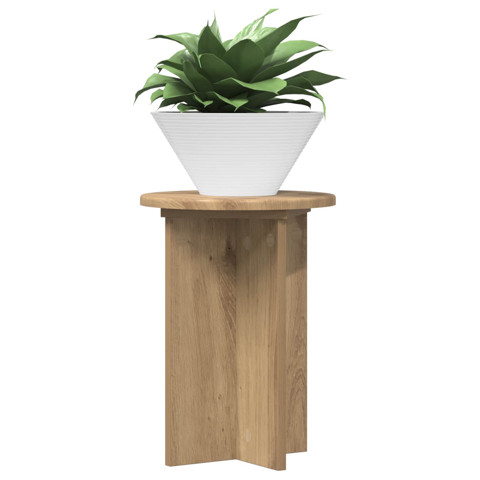 Plantenstandaard 2 pcs Artisanaal eiken Ø29,5 x 40 cm image 3