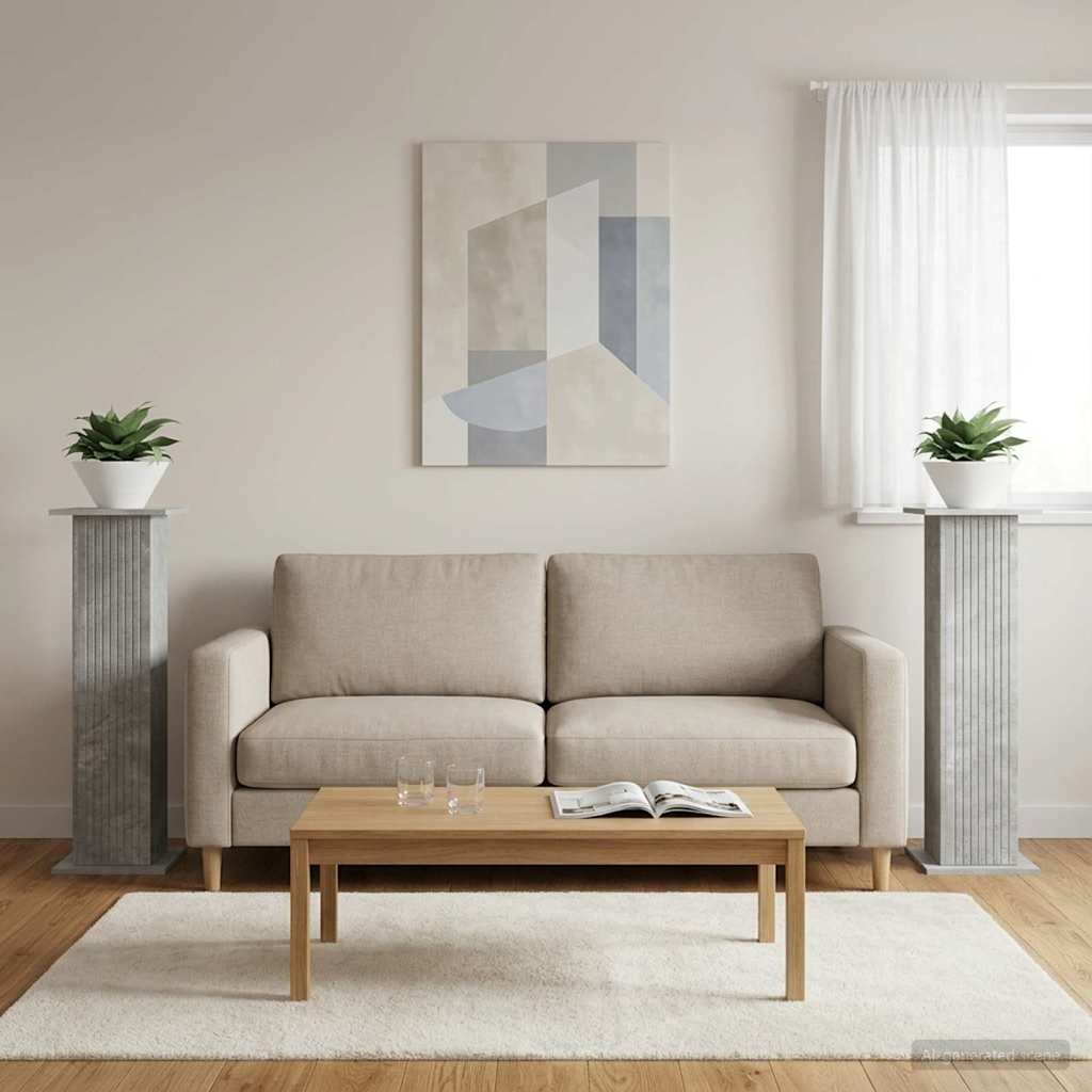 Stojan na rostliny 2 pcs Betonově šedá 30,5 x 30 x 100,5 cm