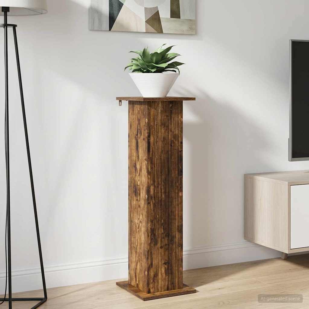Plantenstandaard Gerookt eiken 30,5 x 30 x 100,5 cm image 1