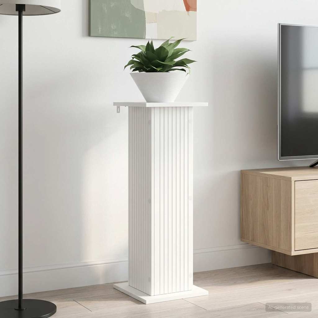 Plantenstandaard 2 pcs Wit 30,5 x 30 x 80,5 cm Bewerkt hout image 1