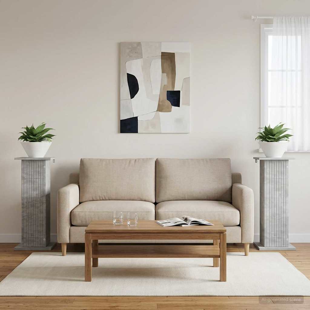 Stojan na rostliny 2 pcs Betonově šedá 30,5 x 30 x 80,5 cm