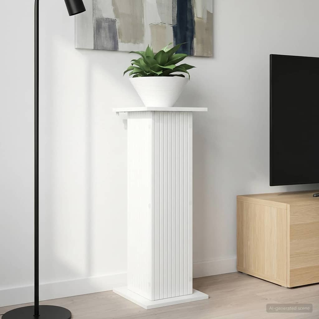 vidaXL Suport pentru plante Alb foarte lucios 30,5 x 30 x 80,5 cm