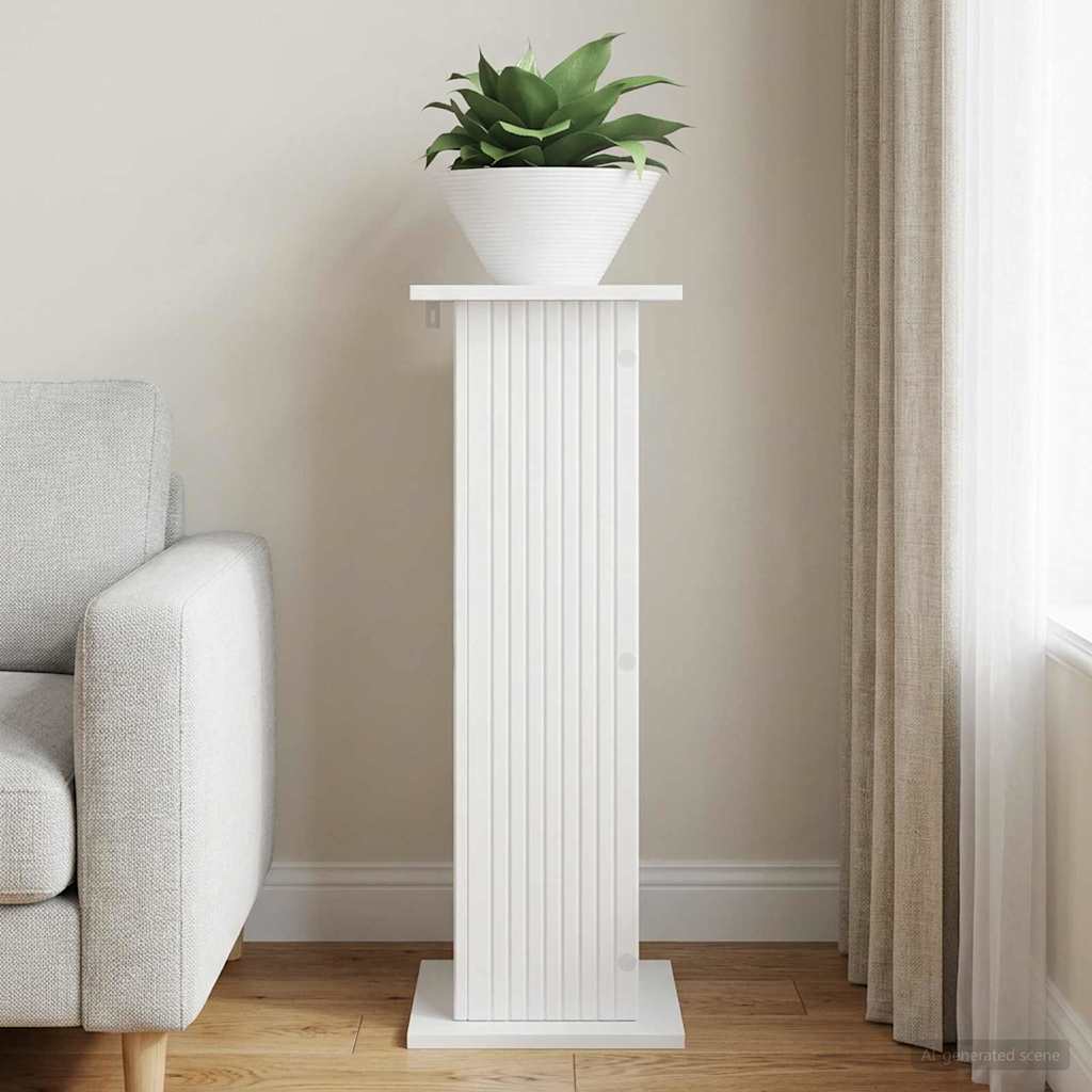 vidaXL Suport pentru plante Alb foarte lucios 30,5 x 30 x 80,5 cm