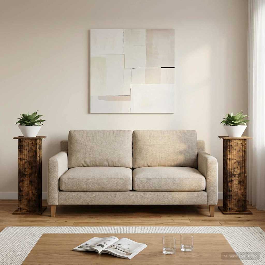 Stojan na rostliny 2 pcs Kouřový dub 30,5 x 30 x 80,5 cm