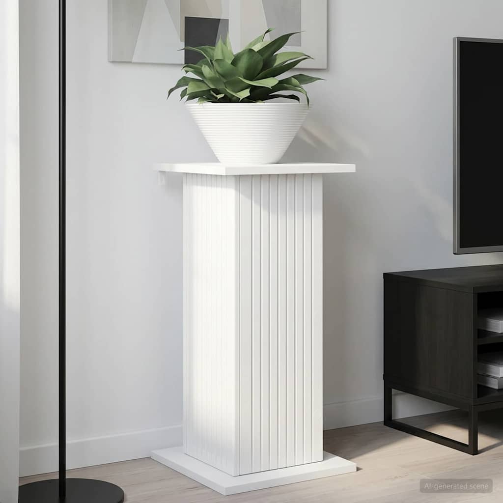 vidaXL Suport pentru plante Alb foarte lucios 30,5 x 30 x 60,5 cm