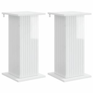 vidaXL Taimede alus 2 tk K&otilde;rgl&auml;ikega valge 30,5 x 30 x 60,5 cm
