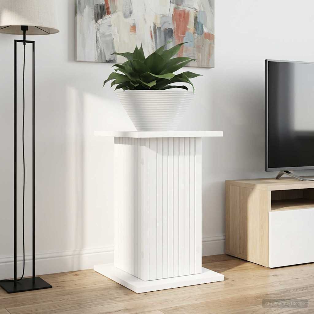 Plantenstandaard 2 pcs Wit 30,5 x 30 x 43 cm Bewerkt hout image 1